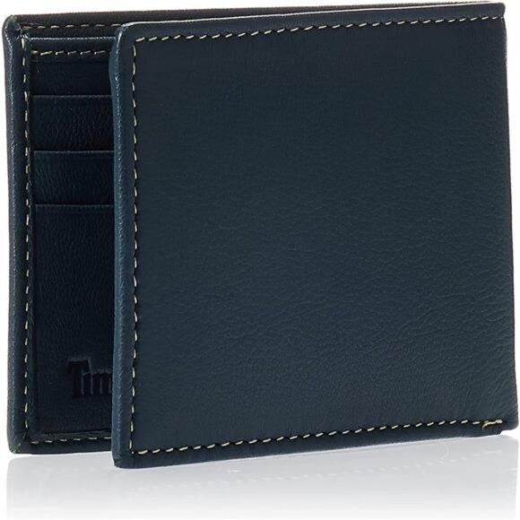 Men's Genuine Leather Wallet, Navy - Picture 2 of 6